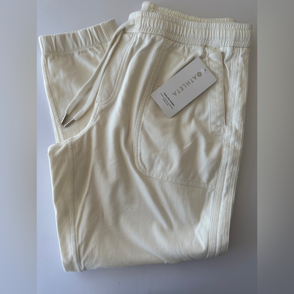 Athleta Farallon Jogger Sweatpants Large NWT off white - Picture 2 of 4